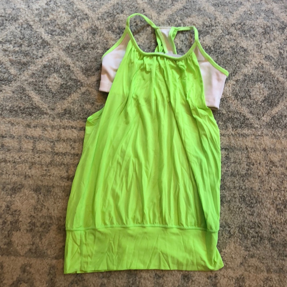 Neon green/yellow lululemon workout top